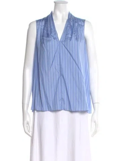 Pre-owned Paule Ka Silk Striped Blouse In Multi