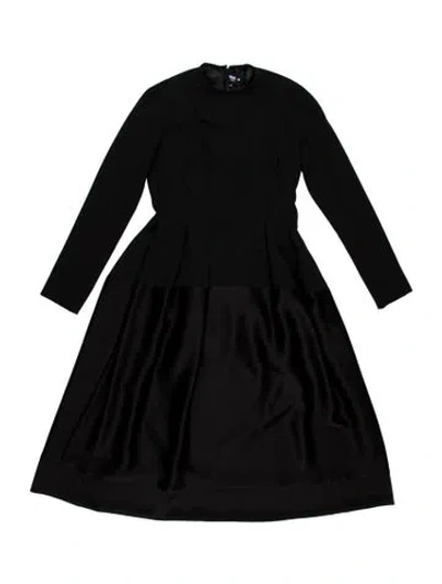 Pre-owned Paule Ka Strapless Midi Length Dress In Black