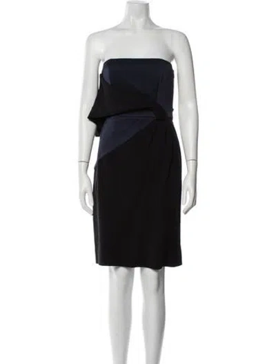 Pre-owned Paule Ka Strapless Mini Dress In Black