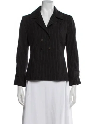 Pre-owned Paule Ka Striped Blazer In Black