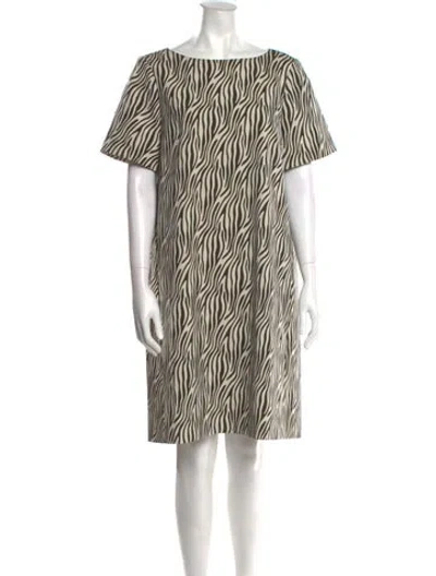 Pre-owned Paule Ka Striped Knee-length Dress In Neutral