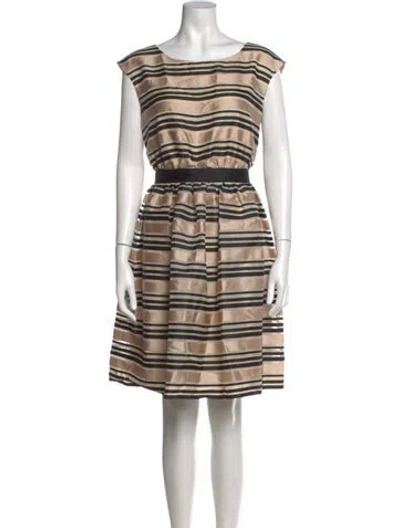 Pre-owned Paule Ka Striped Knee-length Dress W/ Tags In Neutral