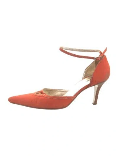 Pre-owned Paule Ka Suede Pumps In Orange