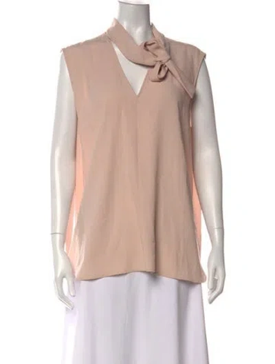 Pre-owned Paule Ka Tie Neck Sleeveless Blouse In Neutral