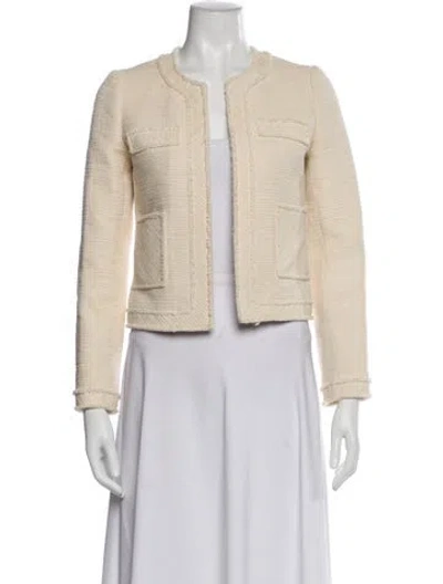 Pre-owned Paule Ka Tweed Pattern Blazer In Neutral