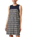 Paule Ka Tweed Wool-blend Shift Dress In Black