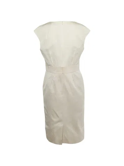 Pre-owned Paule Ka V-neck Short Dress In White