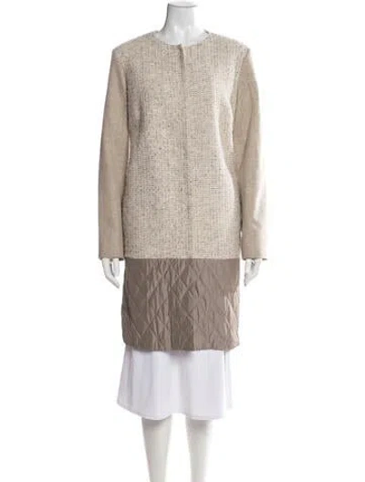 Pre-owned Paule Ka Virgin Wool Coat In Neutrals