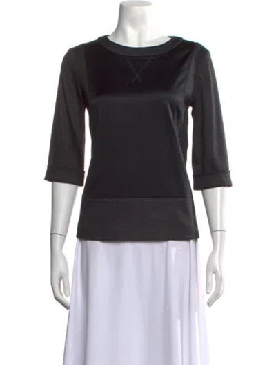 Pre-owned Paule Ka Virgin Wool Crew Neck Top In Grey