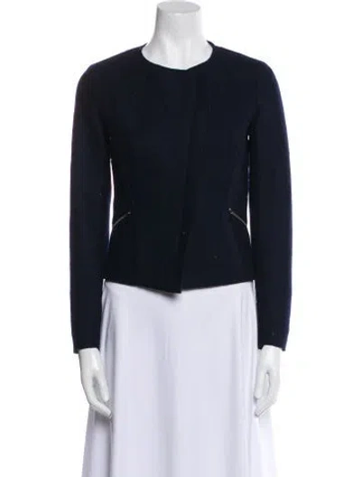 Pre-owned Paule Ka Virgin Wool Evening Jacket In Blue