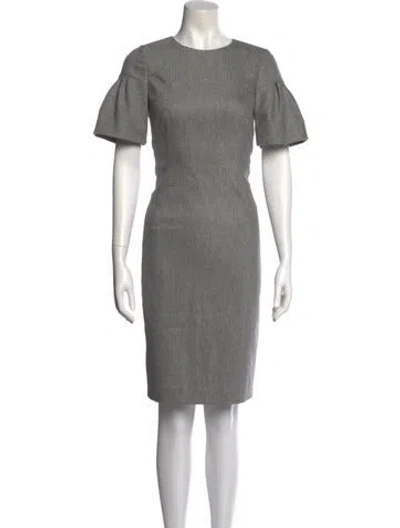 Pre-owned Paule Ka Virgin Wool Knee-length Dress In Gray