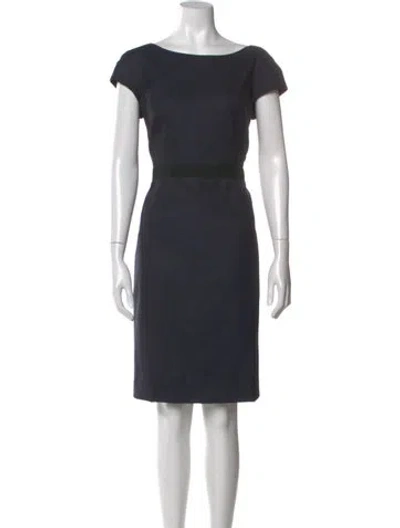 Pre-owned Paule Ka Virgin Wool Knee-length Dress In Gray