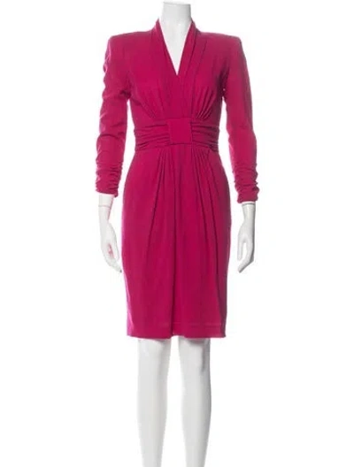Pre-owned Paule Ka Virgin Wool Knee-length Dress In Red