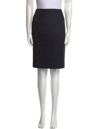 Pre-owned Paule Ka Virgin Wool Knee-length Skirt In Black