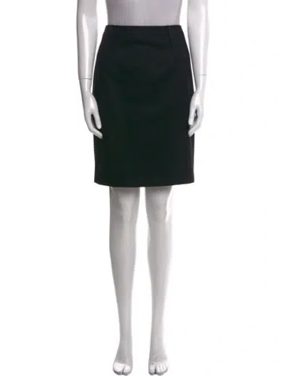 Pre-owned Paule Ka Virgin Wool Knee-length Skirt In Black