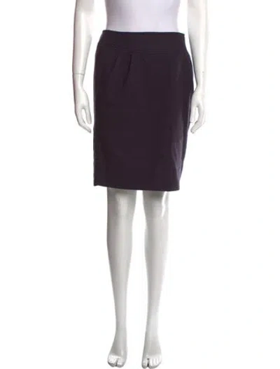 Pre-owned Paule Ka Virgin Wool Knee-length Skirt In Purple