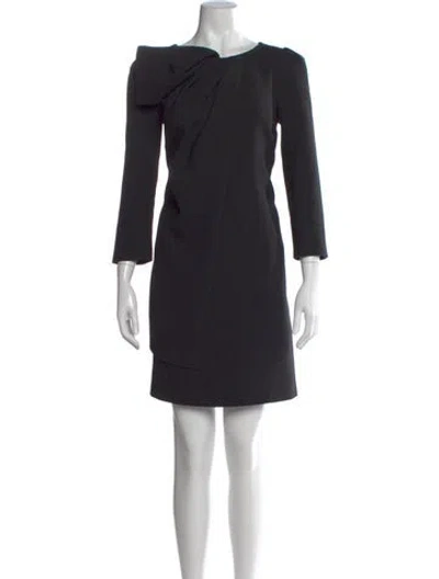 Pre-owned Paule Ka Virgin Wool Mini Dress In Black