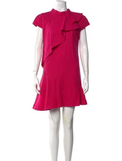 Pre-owned Paule Ka Virgin Wool Mini Dress In Pink