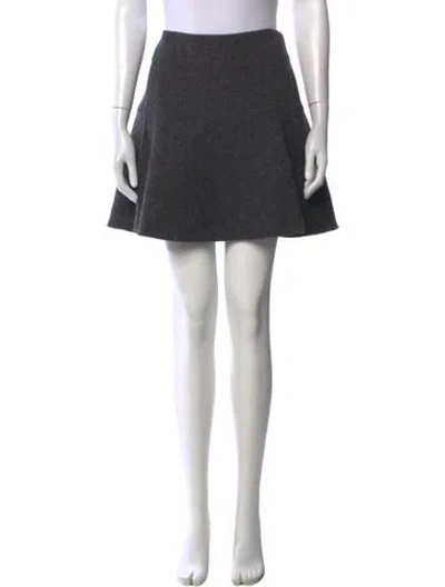 Pre-owned Paule Ka Virgin Wool Mini Skirt In Grey