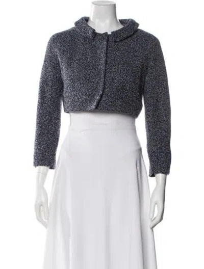 Pre-owned Paule Ka Virgin Wool Tweed Pattern Bolero In Multi