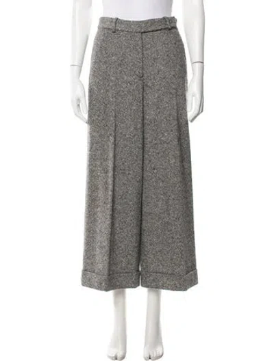 Pre-owned Paule Ka Virgin Wool Wide Leg Pants In Grey