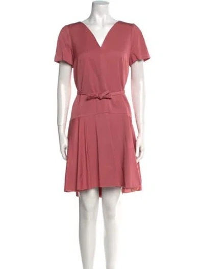 Pre-owned Paule Ka V-neck Knee-length Dress In Pink