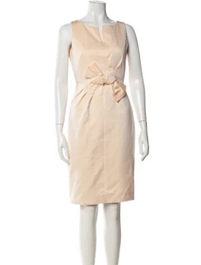 Pre-owned Paule Ka V-neck Knee-length Dress In Pink