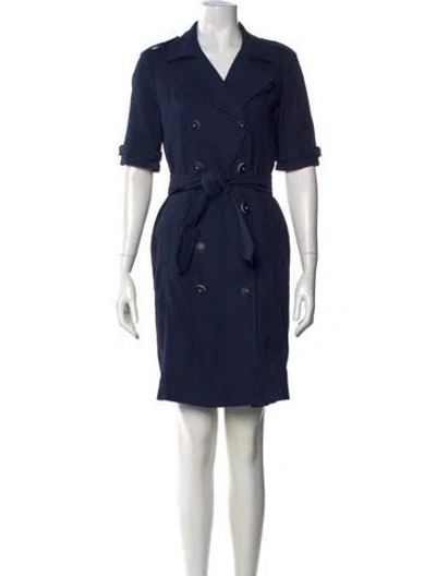 Pre-owned Paule Ka V-neck Mini Dress In Blue