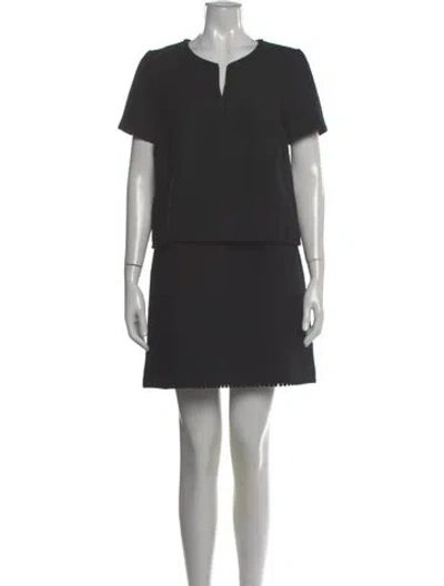 Pre-owned Paule Ka V-neck Mini Dress In Gray