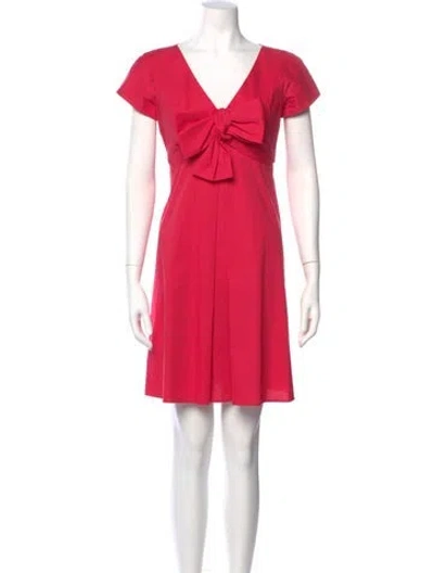 Pre-owned Paule Ka V-neck Mini Dress In Pink