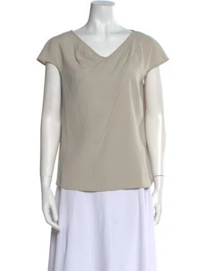 Pre-owned Paule Ka V-neck Short Sleeve T-shirt In Gray