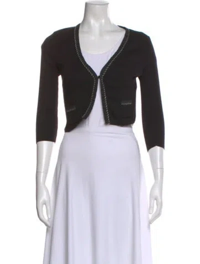Pre-owned Paule Ka V-neck Sweater In Black
