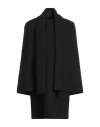 Paule Ka Woman Coat Black Size 12 Polyester, Virgin Wool, Elastane In Black