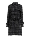 Paule Ka Woman Coat Black Size 12 Synthetic Fibers, Cotton, Viscose, Polyamide, Wool
