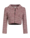 Paule Ka Woman Jacket Red Size 12 Cotton, Polyamide, Virgin Wool, Acrylic, Synthetic Fibers In Black