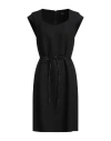 Paule Ka Woman Midi Dress Black Size 10 Viscose, Virgin Wool, Elastane In Black
