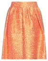 Paule Ka Woman Mini Skirt Orange Size 10 Polyester, Silk, Polyamide, Acrylic In Orange