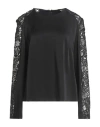Paule Ka Woman Top Black Size 6 Acetate, Viscose