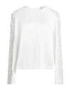 Paule Ka Woman Top White Size 4 Acetate, Viscose