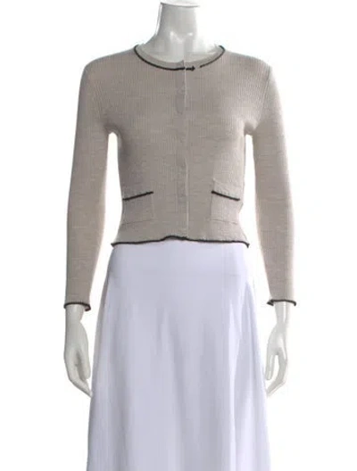 Pre-owned Paule Ka Wool Crew Neck Sweater In Neutral