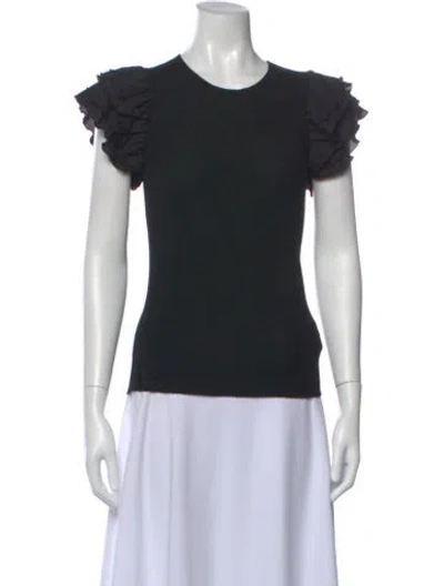 Pre-owned Paule Ka Wool Crew Neck Top In Black