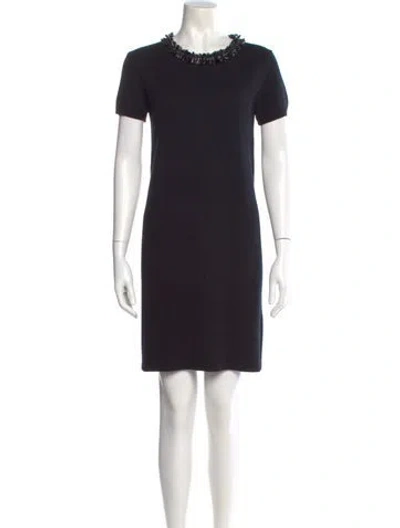 Pre-owned Paule Ka Wool Mini Dress In Black