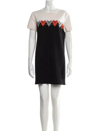 Pre-owned Paule Ka Wool Mini Dress In Black