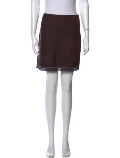 Pre-owned Paule Ka Wool Mini Skirt In Brown