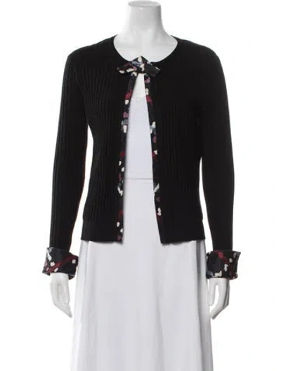 Pre-owned Paule Ka Wool Printed Sweater In Black