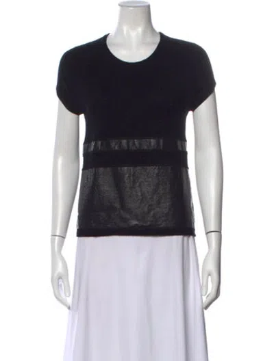 Pre-owned Paule Ka Wool Scoop Neck Sweater In Black