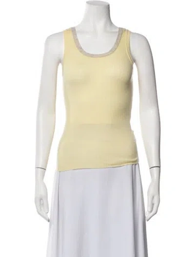 Pre-owned Paule Ka Wool Scoop Neck Top In Yellow