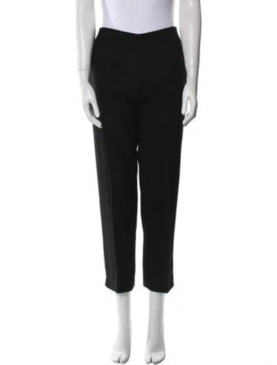 Pre-owned Paule Ka Wool Straight Leg Pants In Black