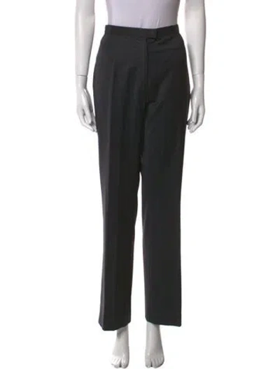 Pre-owned Paule Ka Wool Straight Leg Pants In Black