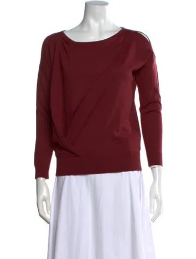 Pre-owned Paule Ka Wool V-neck Sweater In Burgundy